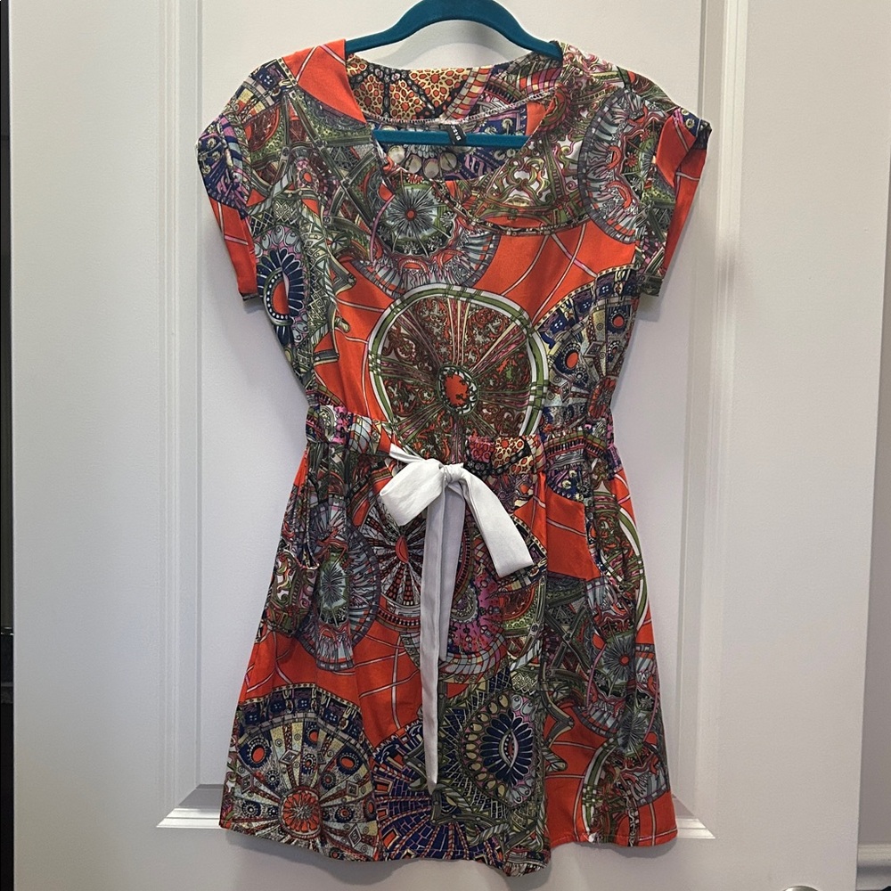 Colorful Geometric Print Dress